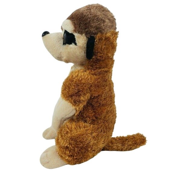 Wild Republic Meerkat 13 in Plush Prairie Dog Bandit Eyes Brown Stuffed Animal - Picture 3 of 8